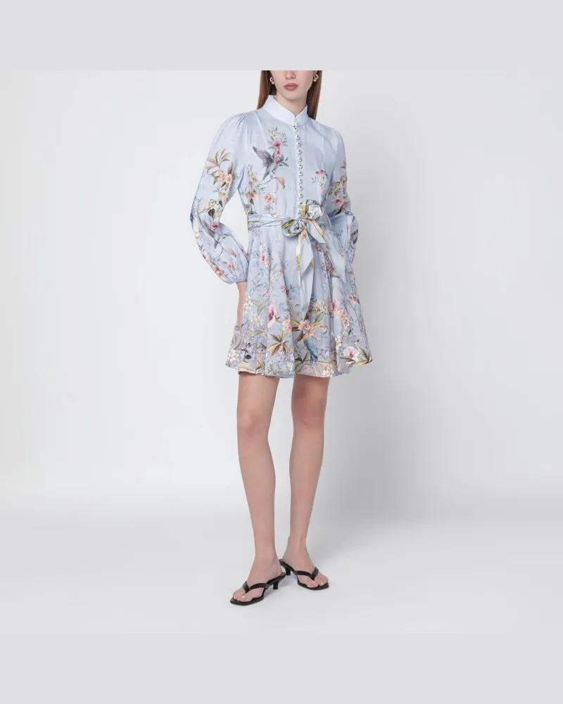 Zimmermann Rebellion blaues Aviary Mini-Kleid Hellblau