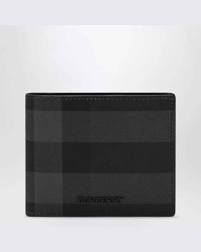 Burberry Grauer Check Bifold-Geldbeutel Grau