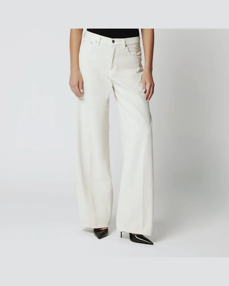 Haikure Bethany-Hose in Cremeweiß aus Cord White