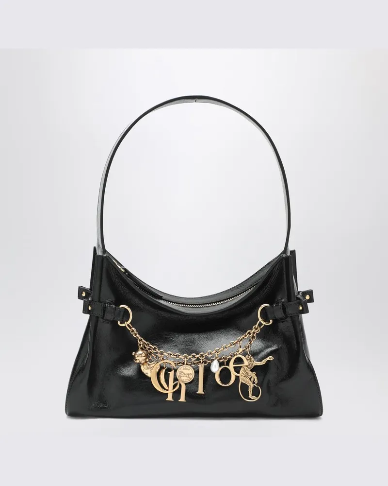 Chloé Schwarze  Charms Hobo-Tasche aus Leder Schwarz