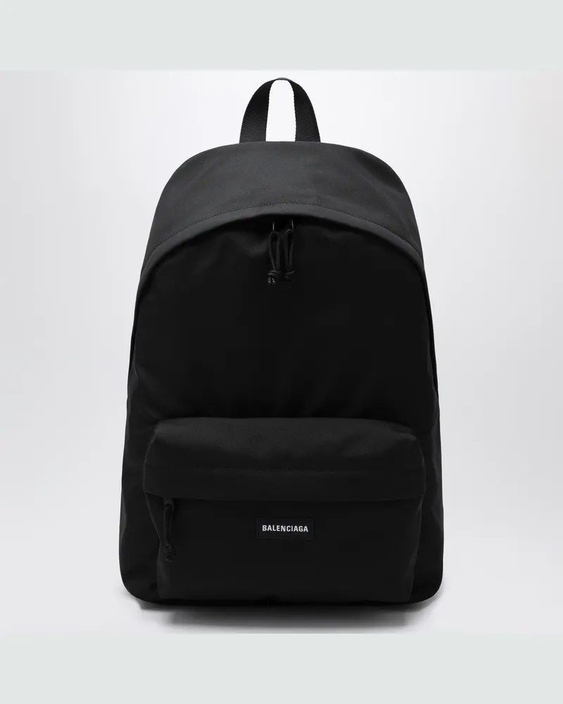Balenciaga Schwarzer Explorer-Rucksack mit Logopatch Black
