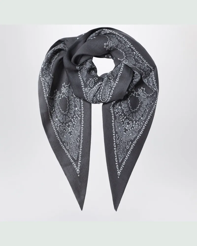 Destin Rotes dreieckiges Bandana-Tuch aus Wolle Grey