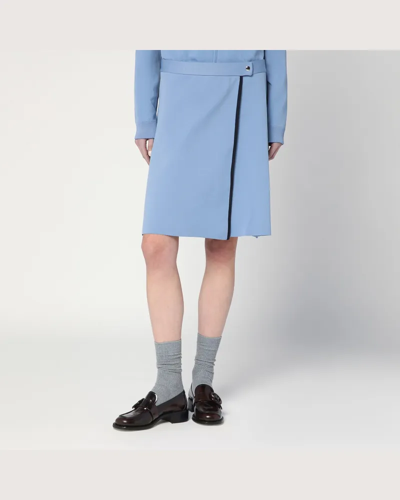 Miu Miu Hellblauer Rock aus technischem Garn Light