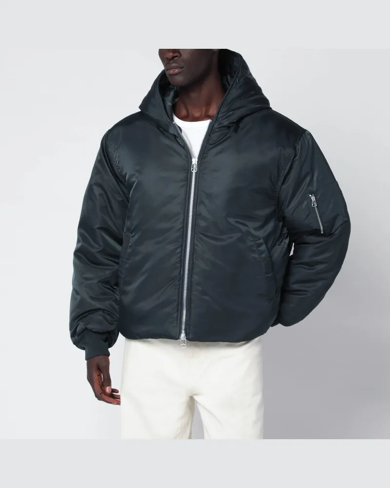 OAMC Dunkelgrüne Bomberjacke aus Nylon mit Reißverschluss Grün