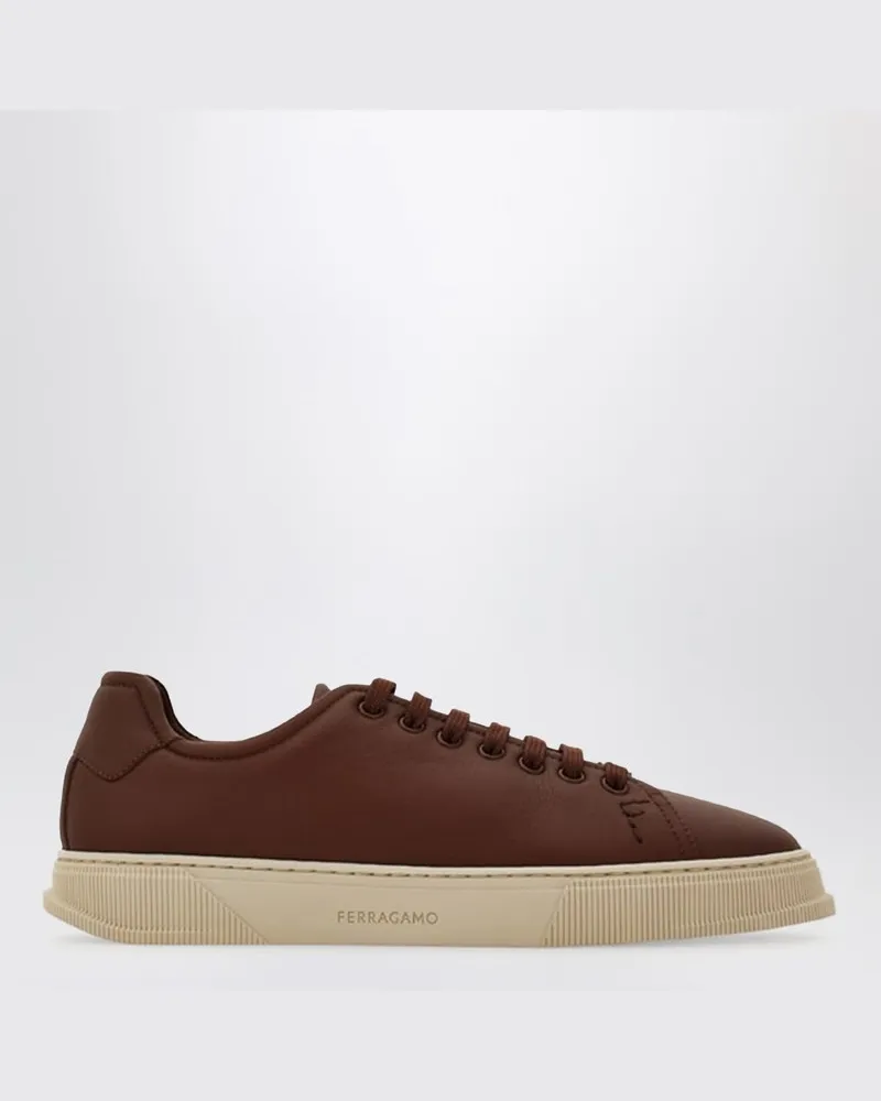 Ferragamo Braune Ledersneaker Braun