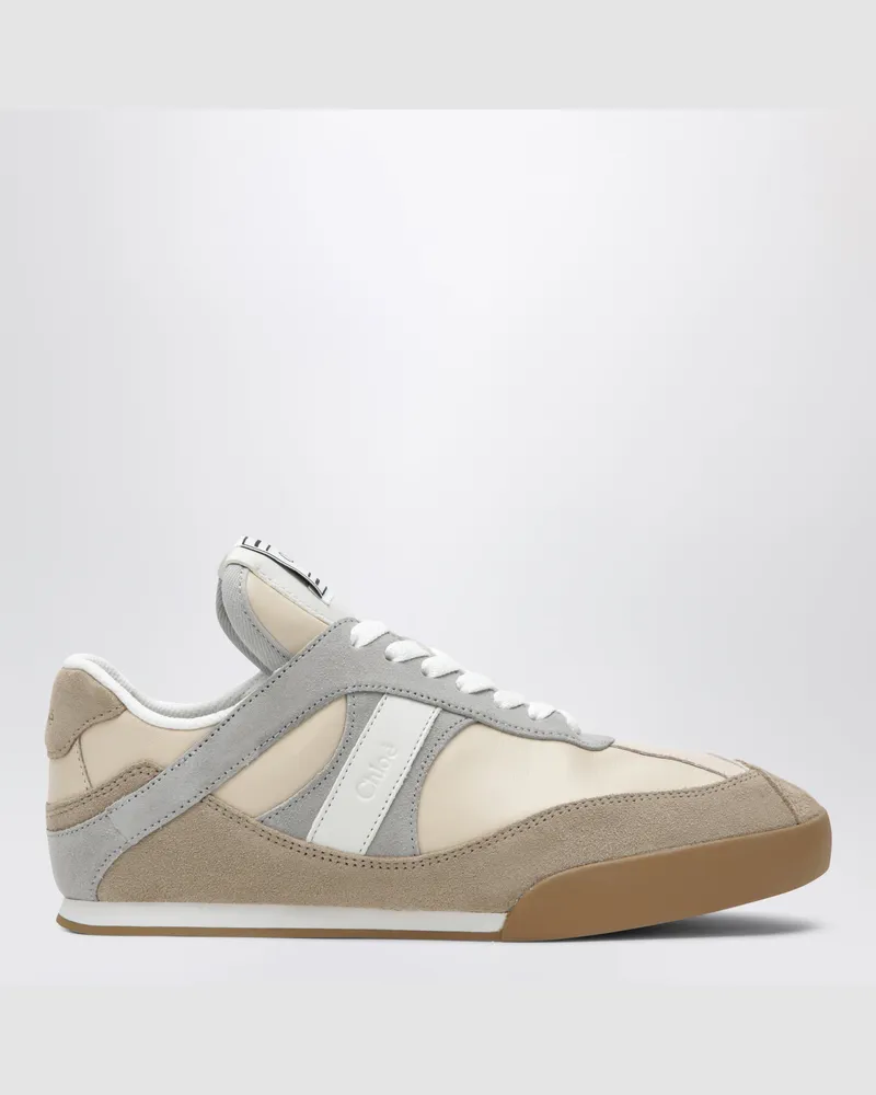 Chloé Sneaker Kick aus Glatt- und Veloursleder in Taubengrau Grey