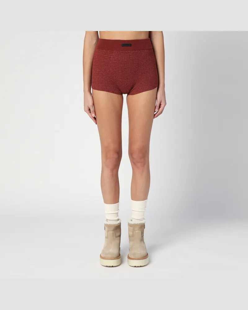 Fear of God Burgunderfarbene Shorts mit Honeycomb-Struktur Grey