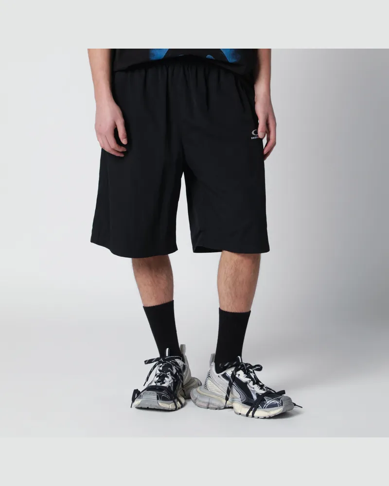 Balenciaga Schwarze Bermuda aus technischem Polyamid Loop Sports Icon Black