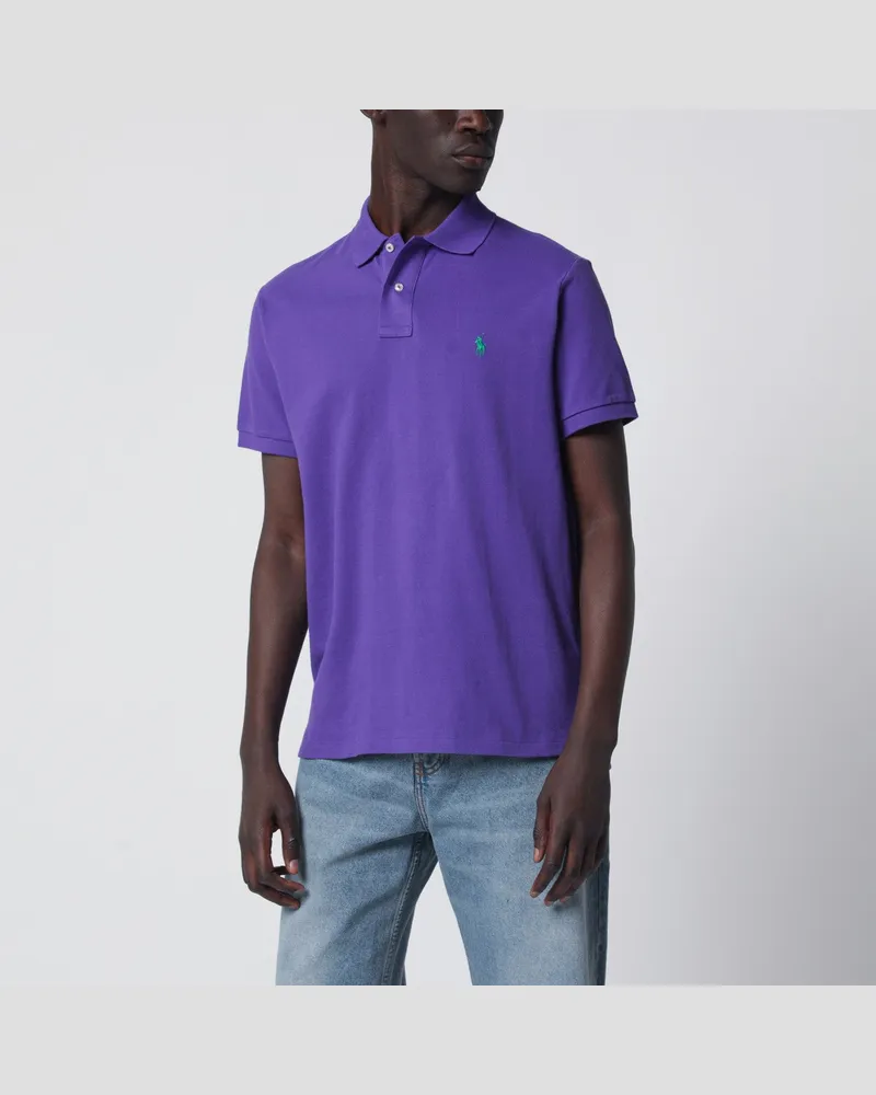 Ralph Lauren Violettes Custom Slim-Fit Poloshirt aus Baumwolle Purple