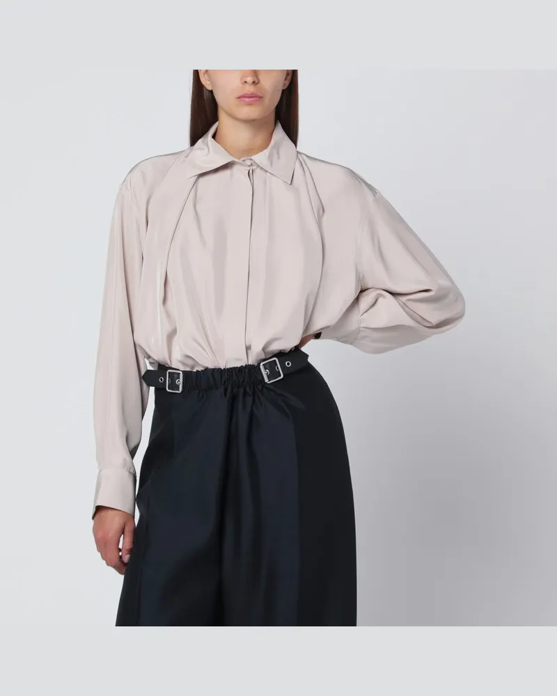 Loewe Hellrosa drapiertes Seidenhemd Rosa