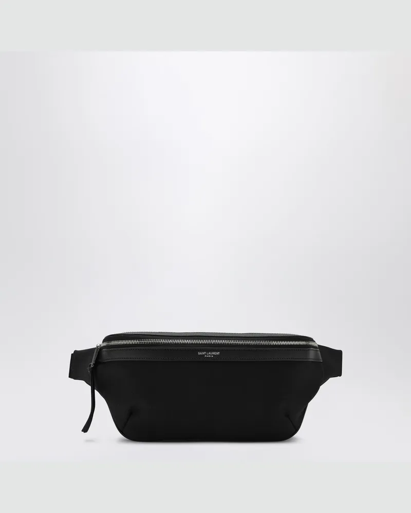 Saint Laurent Schwarze Crossbody-Tasche aus Canvas Black