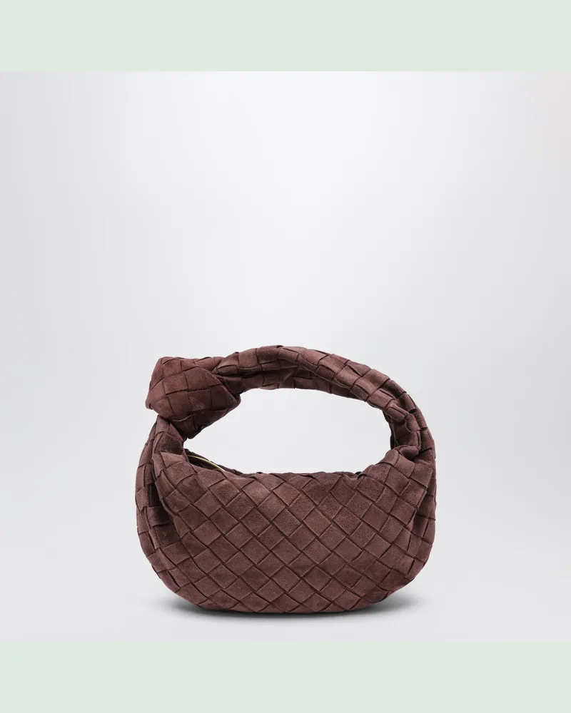Bottega Veneta Mini Jodie Tasche aus Wildleder in Deep Mahogany Burgundy