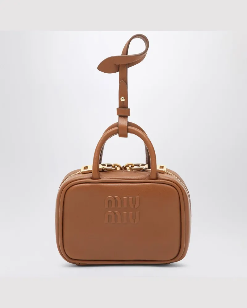 Miu Miu Trick Cognacfarbe aus Leder Braun