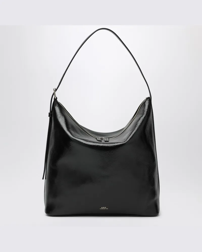 A.P.C. Vera Tasche aus schwarzem Leder Beige