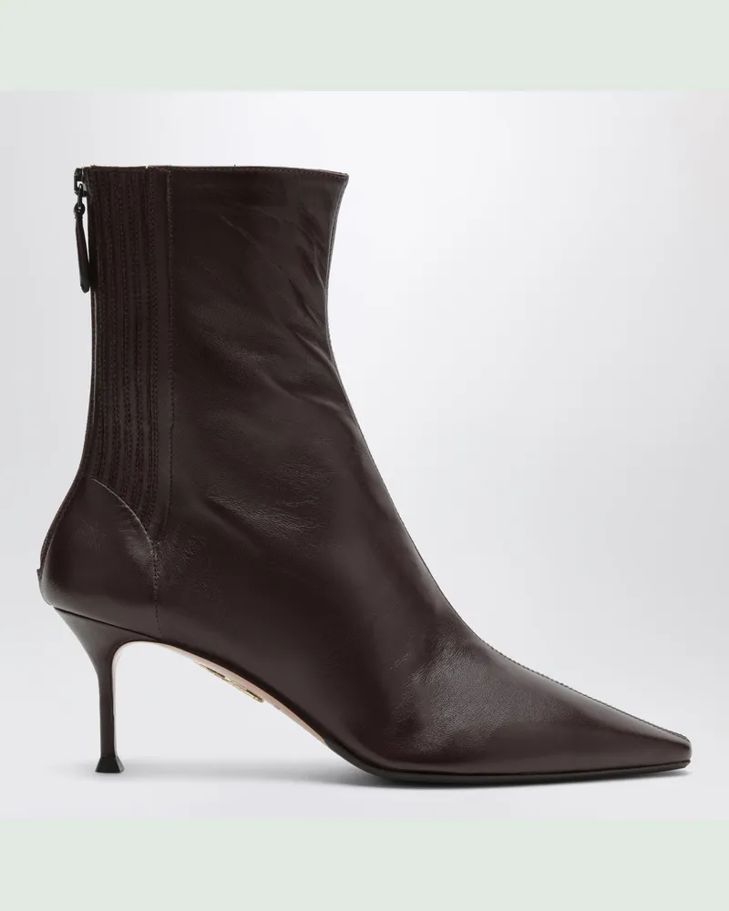 Aquazzura Dark burgundy leather ankle boots Burgundy