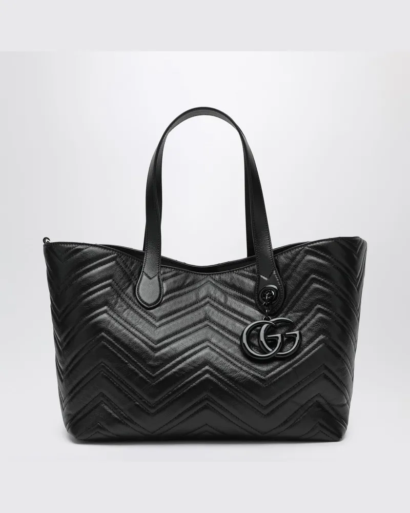 Gucci Mittelgroße GG-Marmont-Shopping-Bag in Schwarz Schwarz