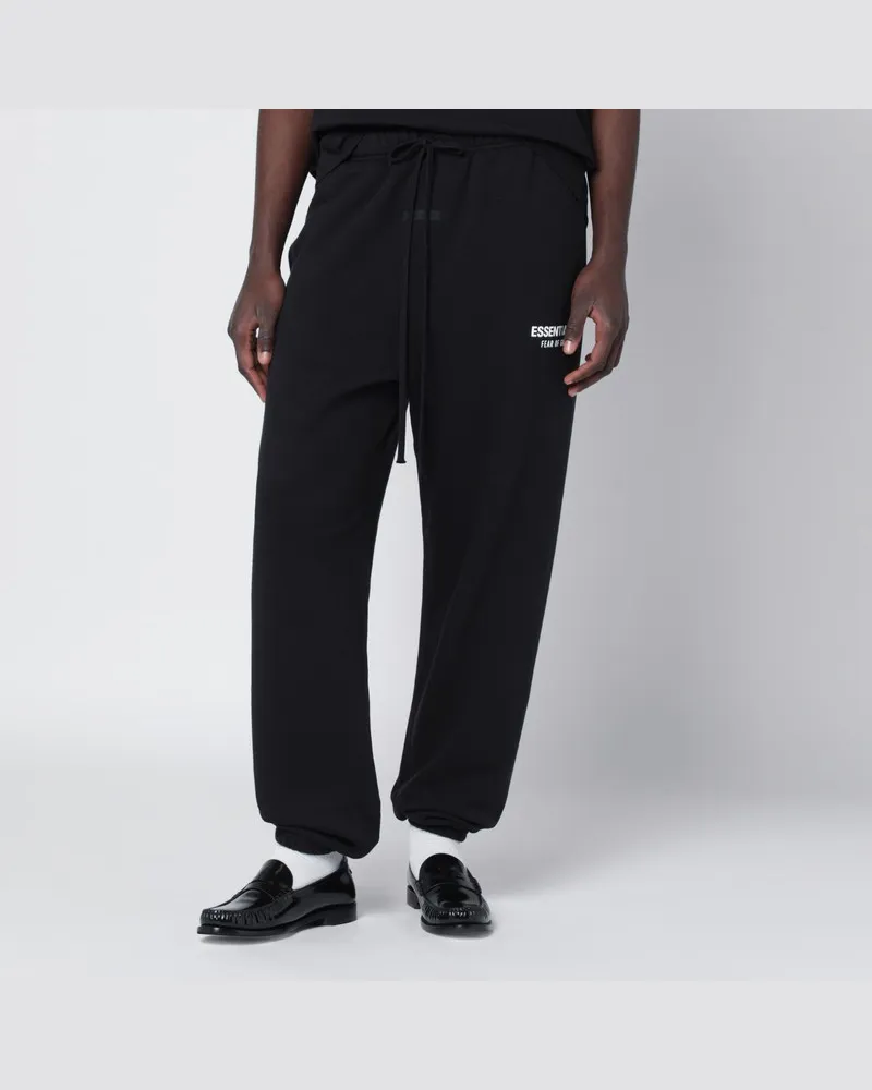 Fear of God Schwarze ausgewaschene Jogginghose mit Logoprint Schwarz