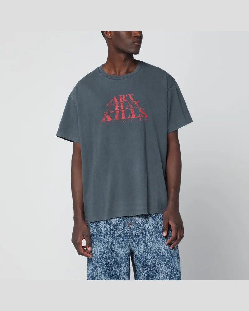 GALLERY DEPT. Schwarzes The Force Logo T-Shirt mit Vintage-Effekt Schwarz