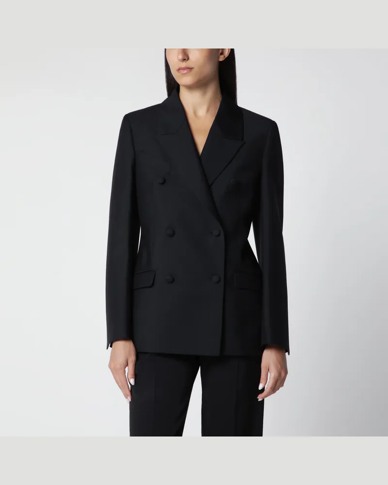 Róhe Schwarze doppelreihige Jacke aus Wollmischung Black