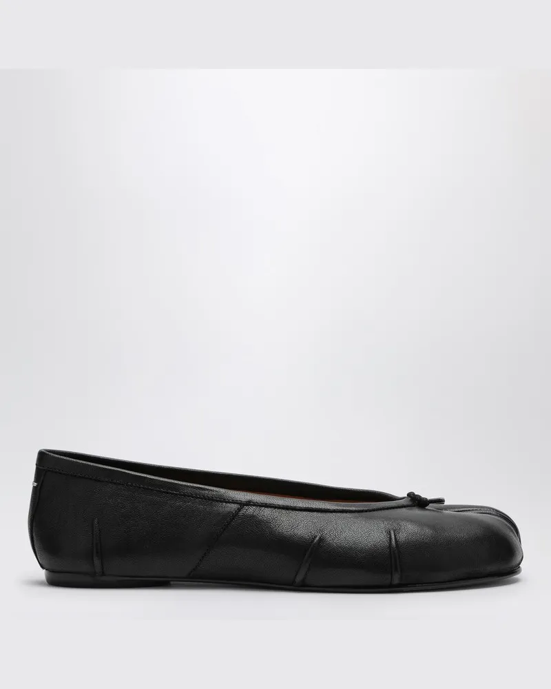 Maison Margiela Schwarzer Ballerina Tabi New aus Leder Schwarz