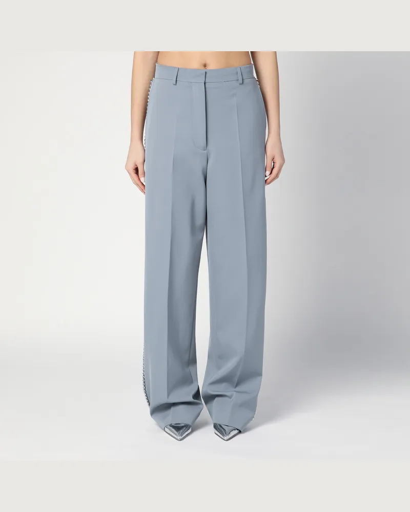 Stella McCartney Weite hellgraue Hose Falabella mit Kette Grey