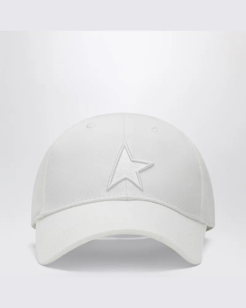 Golden Goose Weiße Baseballkappe mit Stern Weiß