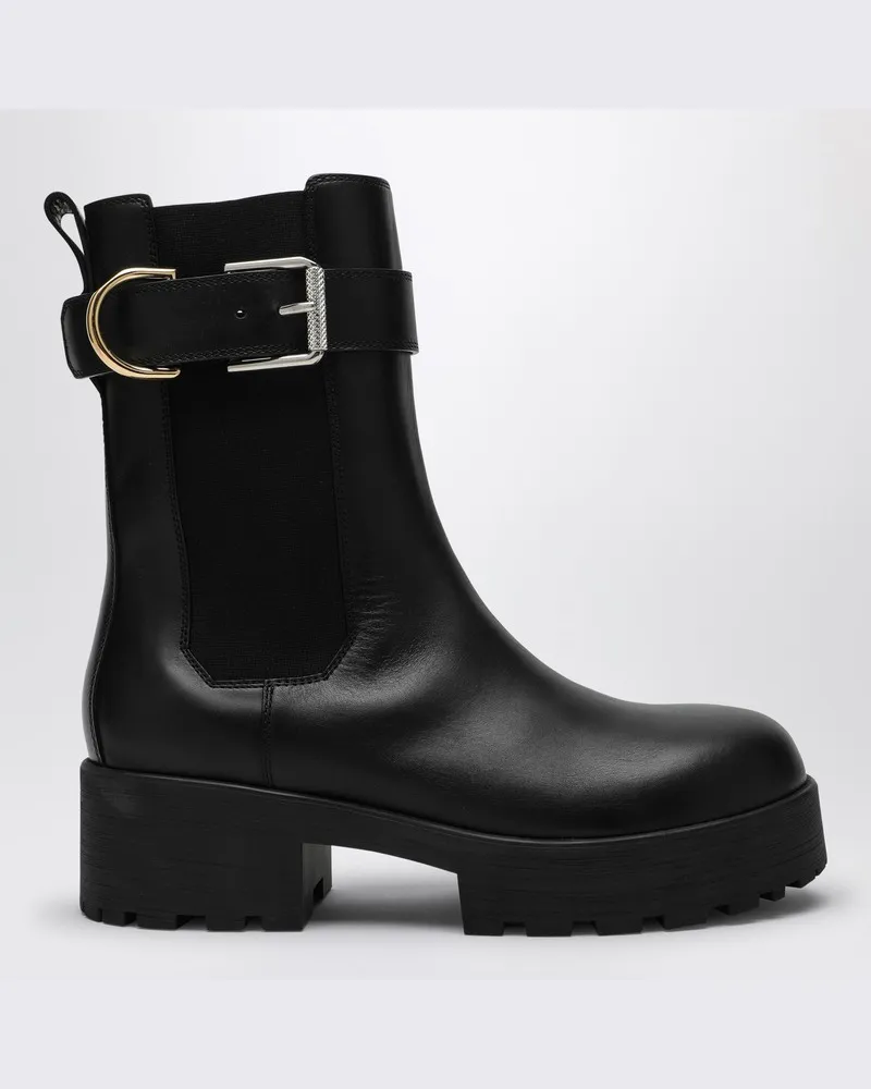 Givenchy Schwarzer Chelsea Boot Voyou aus Leder Schwarz