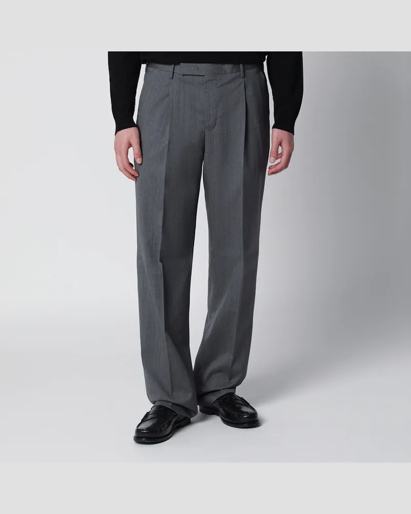PT TORINO Graue Hose aus Schurwolle Grey