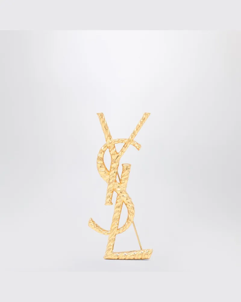Saint Laurent Cassandre-Brosche aus vergoldetem Metall Metallisch