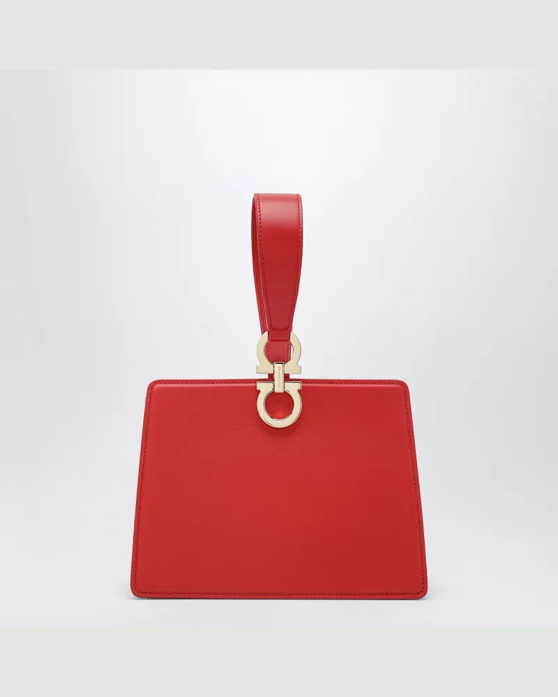 Ferragamo Rote Mini-Clutch mit doppeltem Gancini Red