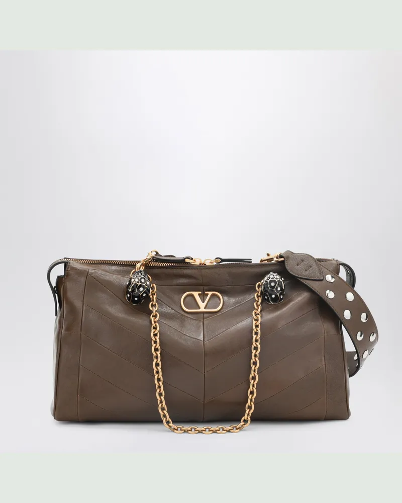 Valentino Garavani Panthea Tasche in Nappaleder in der Farbe Tundra mit Chevron-Muster Green