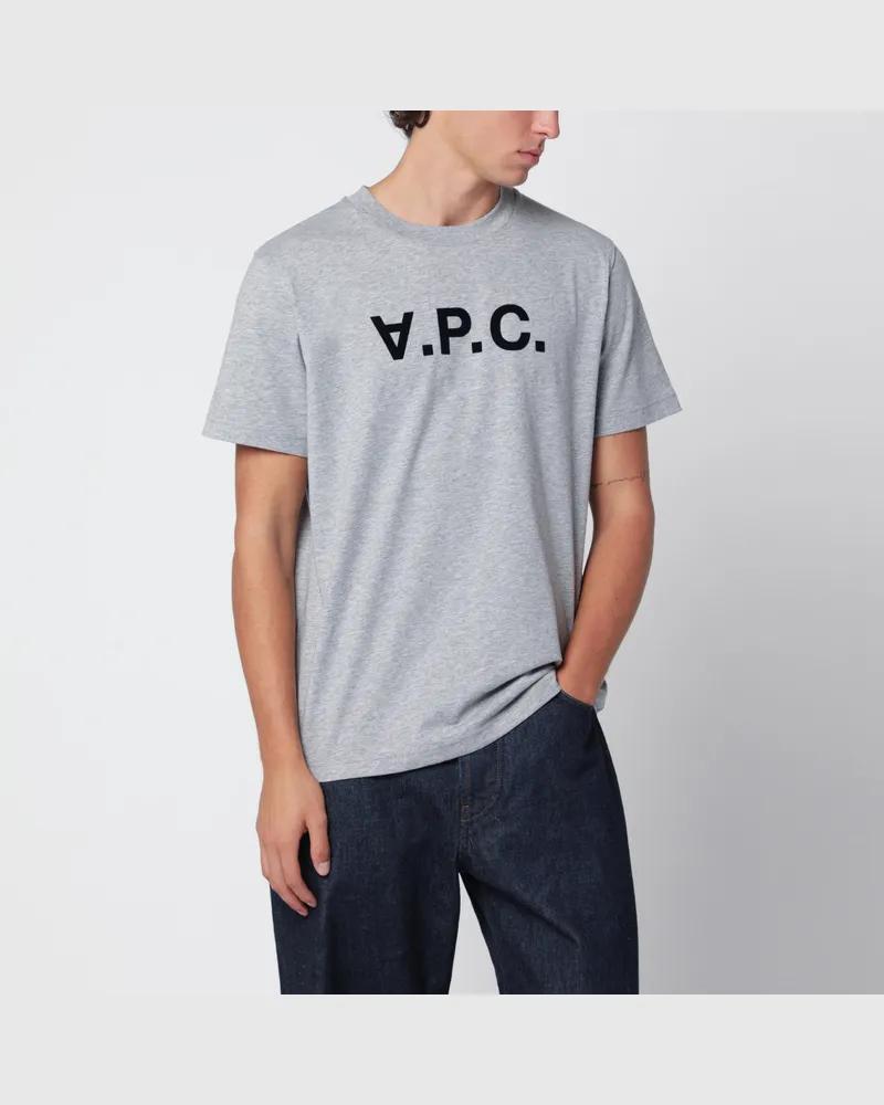 A.P.C. Standard Grand melange graues Baumwoll-T-Shirt Grey