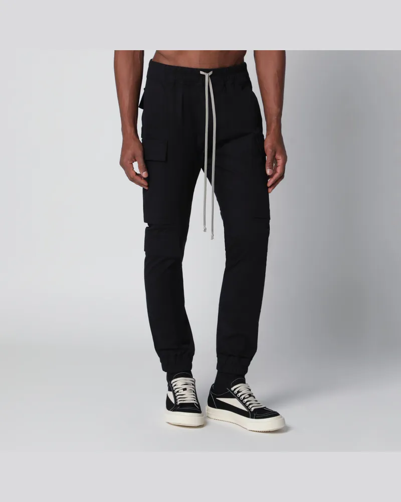 Rick Owens Mastodon Megacargo Hose aus schwarzer Baumwolle Black