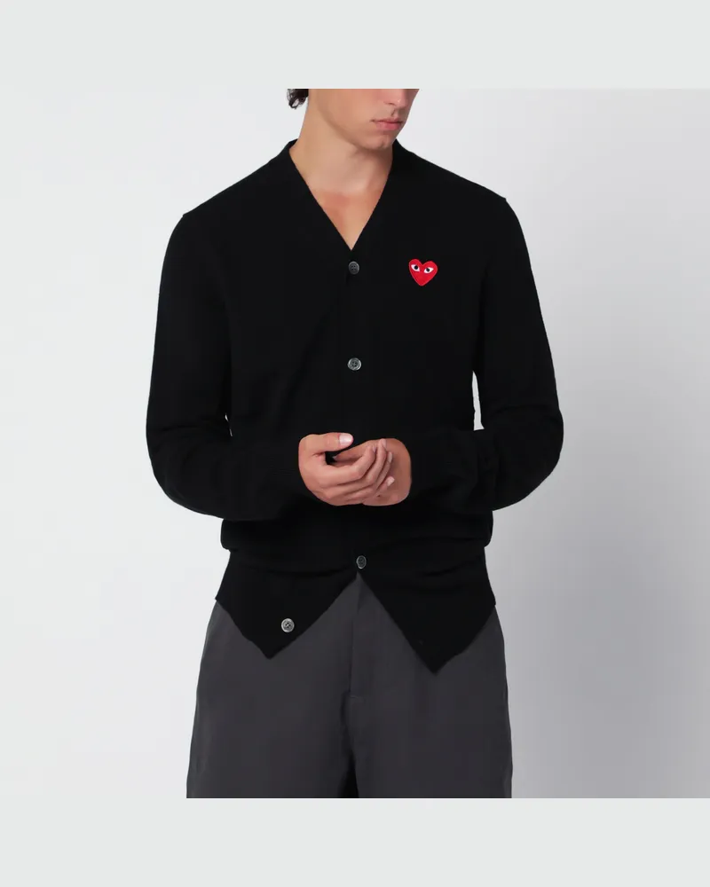 Comme des Garçons Schwarzer Cardigan aus Wolle Black