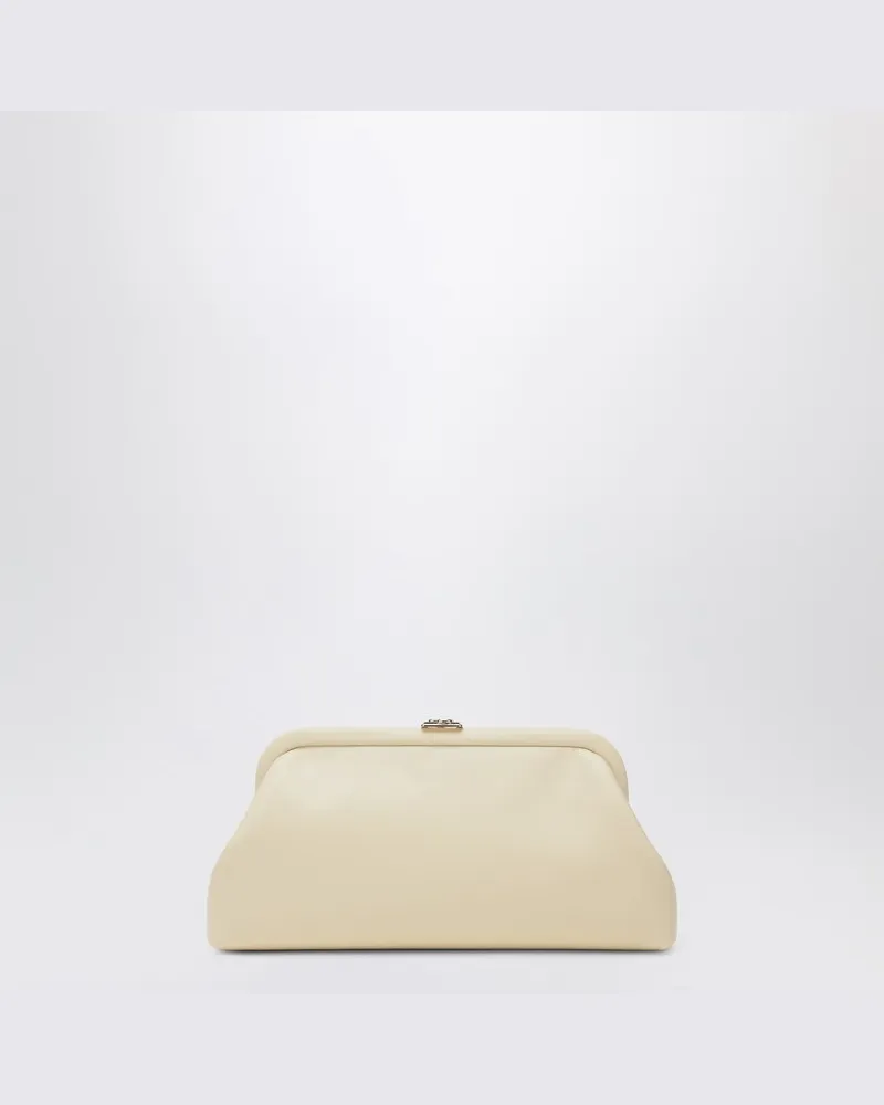 Jimmy Choo Skylar Clutch aus butterfarbener Leder Burgunderrot