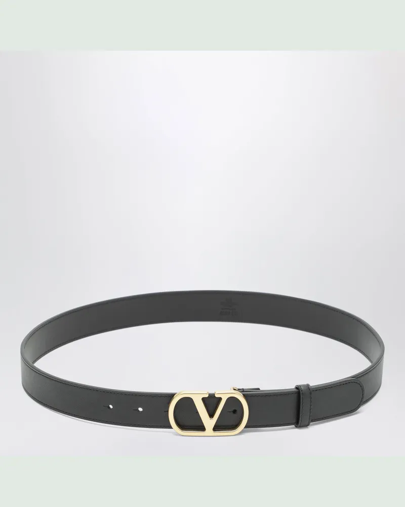 Valentino Garavani VLogo Signature Black Calfskin Belt Black