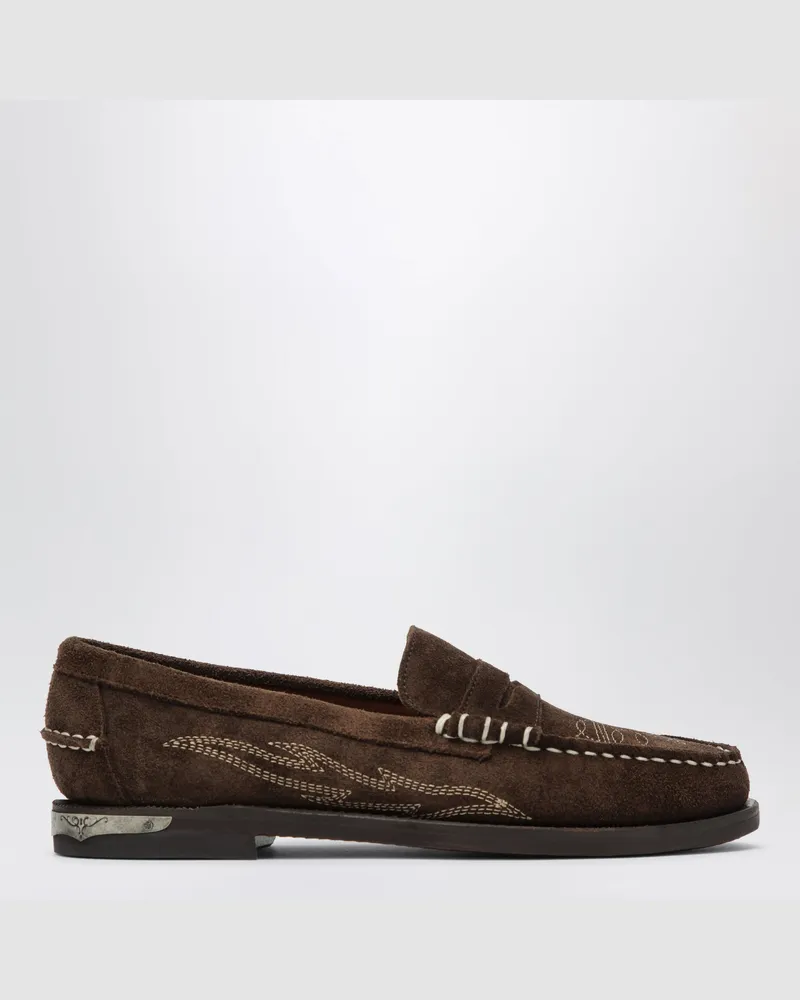 Sebago Braune Dan El Paso Loafer aus Veloursleder Brown