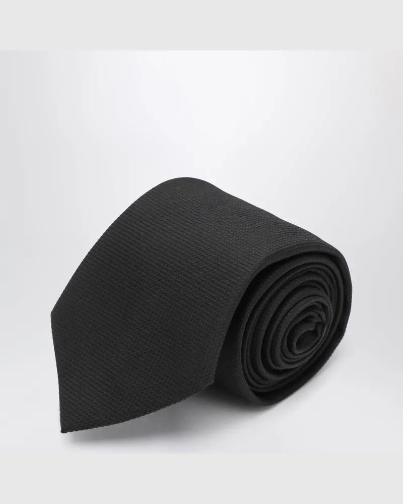 Ferragamo Jacquard-Krawatte in Schwarz aus Seide Black