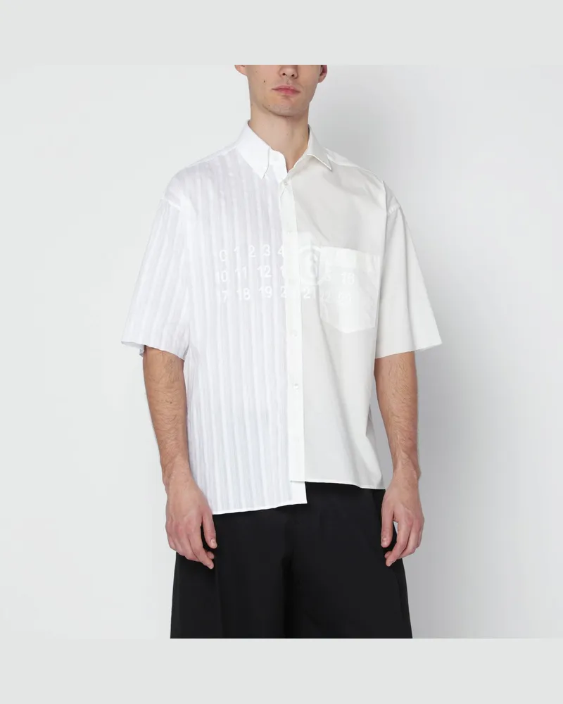 Maison Margiela Zweifarbiges Hemd aus Baumwollpopeline White