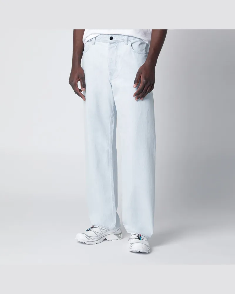 Stone Island Wide-Leg-Jeans in hellem Indigo Blue