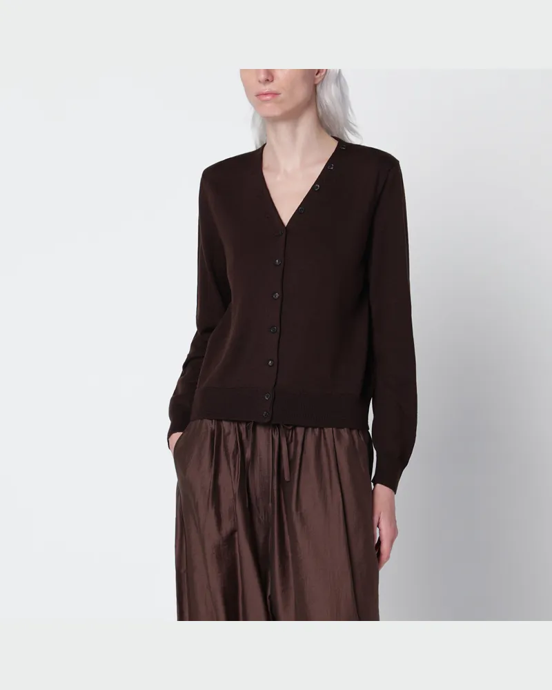 CORDERA Cardigan in Braun aus Woll-Seiden-Mischung Brown