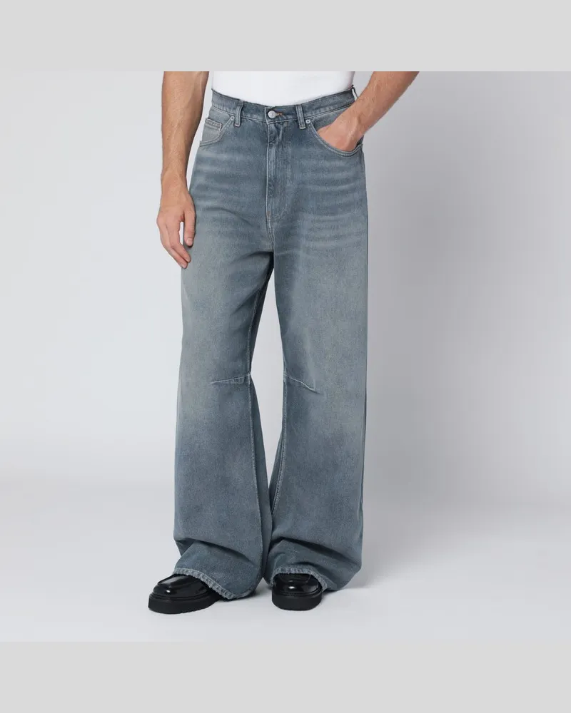 Maison Margiela Weit geschnittene Jeans aus verwaschenem blauem Denim Blau