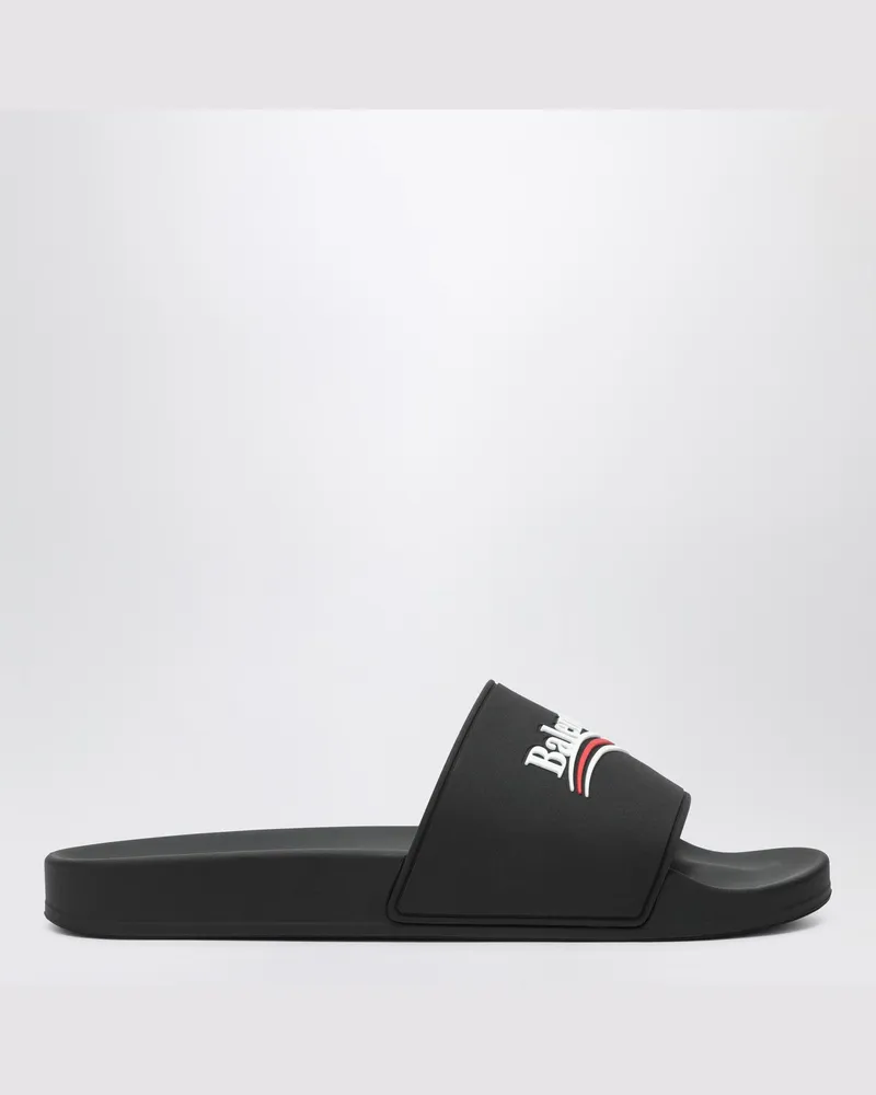 Balenciaga Pool Slide Sandalen aus schwarzem Gummi 