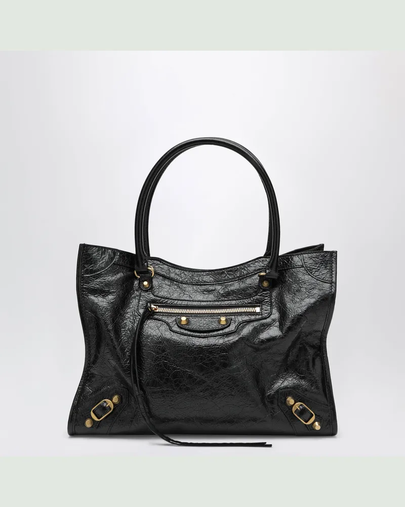 Balenciaga Kleine Tote Bag Le City aus Lammleder in Schwarz Black