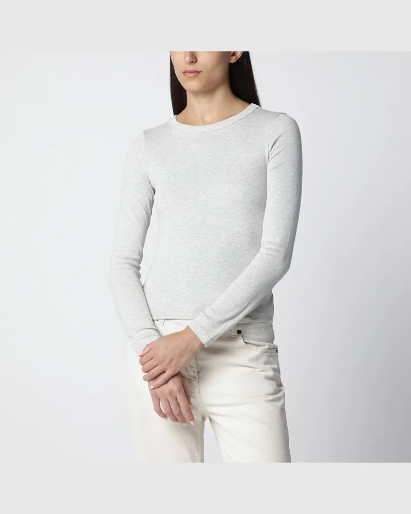 Flore Flore Grau meliertes Max Langarmshirt aus Bio-Baumwolle Grey