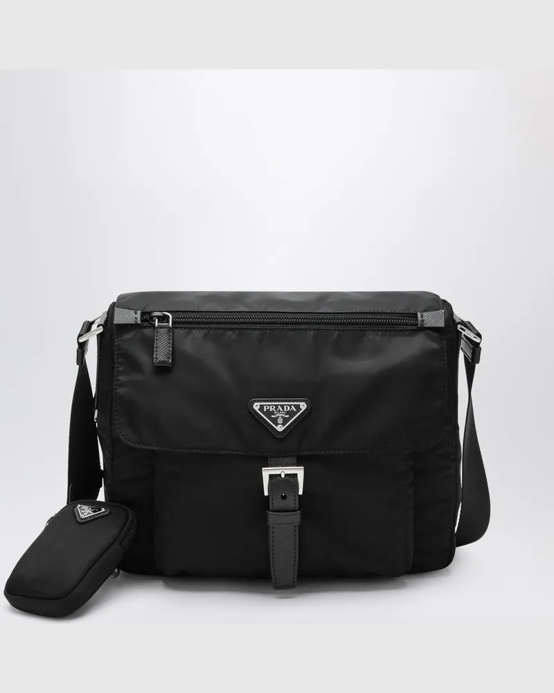 Prada Schwarze Umhängetasche aus Re-Nylon Black