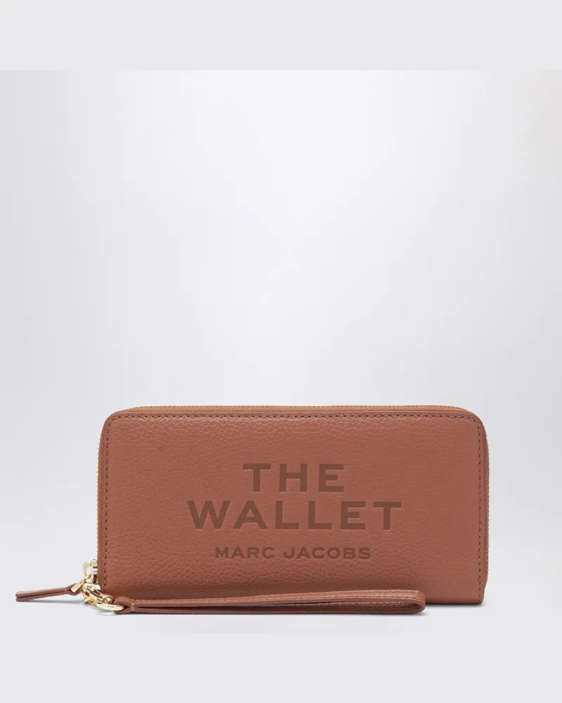 Marc Jacobs Beiges Portemonnaie aus Vollnarbenleder Braun