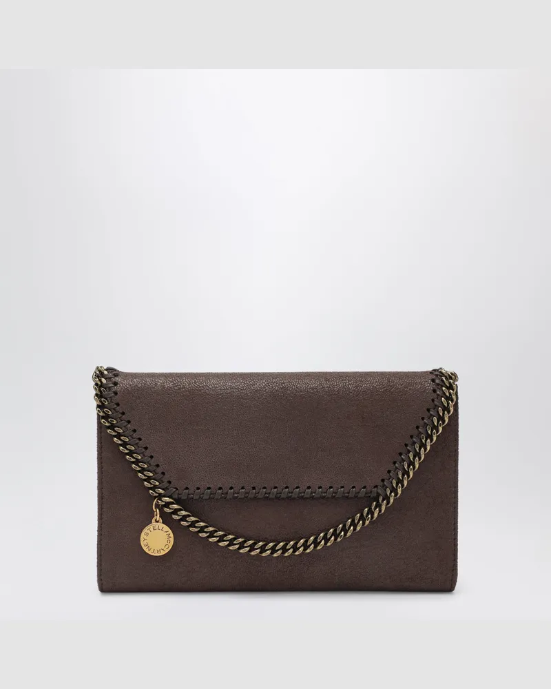 Stella McCartney Mahogany Falabella Chain Wallet Brown