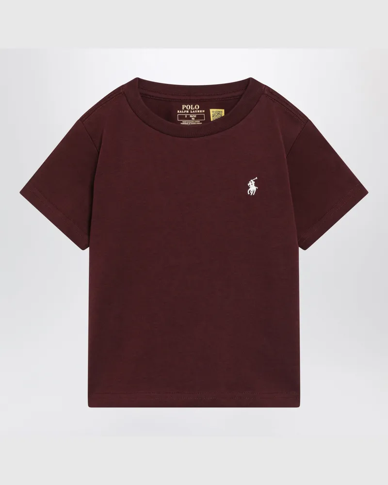 Ralph Lauren Dunkelbordrotes T-Shirt mit kurzen Ärmeln Red