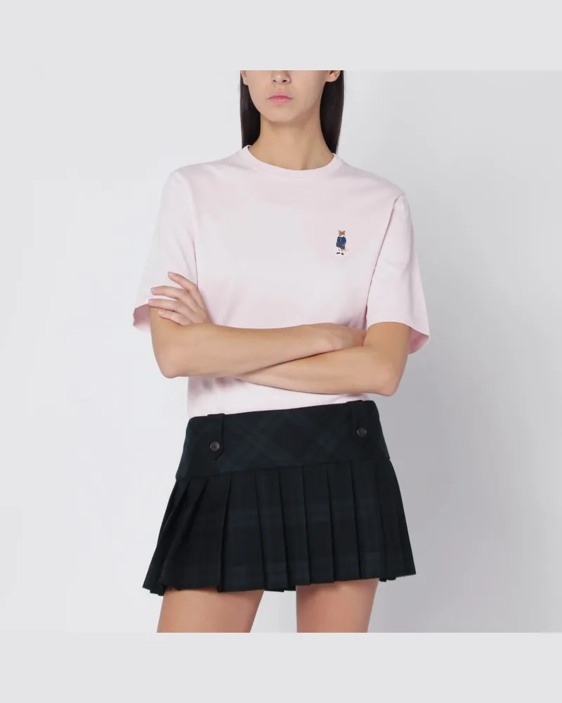 Kitsuné Hellrosa T-Shirt mit Logo-Patch Rosa